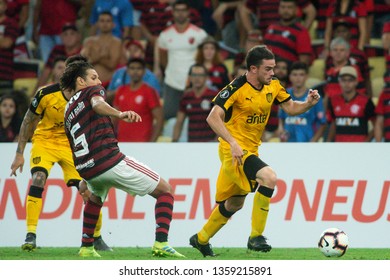 Rio, Brazil - April 03, 2019: Lucas Hernandez Player In Match Between Flamengo And Penarol By The Libertadores Cup In Maracana Stadium