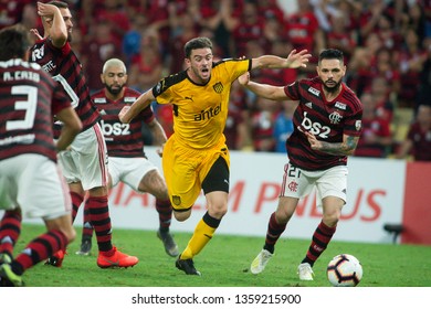 Rio, Brazil - April 03, 2019: Lucas Hernandez Player In Match Between Flamengo And Penarol By The Libertadores Cup In Maracana Stadium