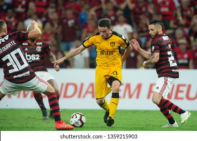 Rio, Brazil - April 03, 2019: Lucas Hernandez Player In Match Between Flamengo And Penarol By The Libertadores Cup In Maracana Stadium