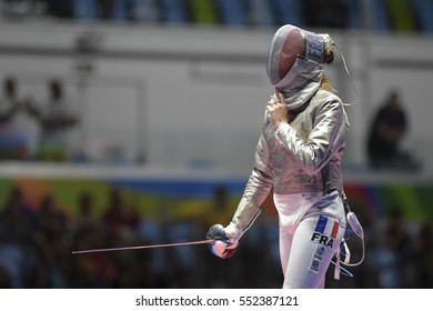 Rio, Brazil - August 08, 2016: Velikaya S. (RUS) X Brunei M. (FRA) During The Fencing Of The Rio 2016 Olympics Fencing Held At The Carioca Arena 3