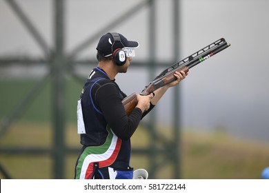 Rio, Brazil - august 10, 2016: BARILLA Antonino (ITA) during Double Trap Men at Olympic Games 2016 in Olympic Shooting Centre, Deodoro