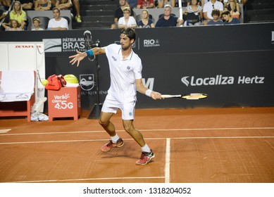 Rio, Brazil - February 16, 2019: Thomaz Bellucci (BRA) During Rio Open 2019 (ATP 500) Held At The Jockey Club Brasileiro.