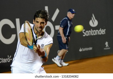 Rio, Brazil - February 16, 2019: Thomaz Bellucci (BRA) During Rio Open 2019 (ATP 500) Held At The Jockey Club Brasileiro.