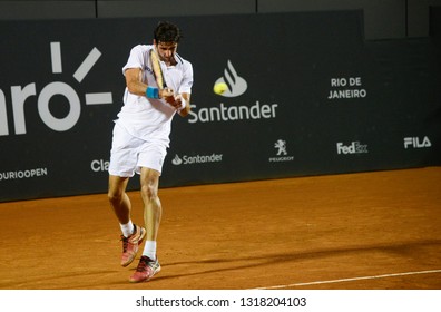 Rio, Brazil - February 16, 2019: Thomaz Bellucci (BRA) During Rio Open 2019 (ATP 500) Held At The Jockey Club Brasileiro.