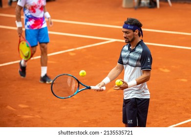 Rio, Brazil - February 20, 2022: Fabio Fognini (ITA) In Match At Rio Open 2022 At Jockey Club Arena, ATP 500 Tournament