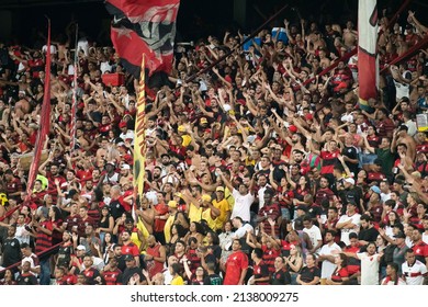 Rio, Brazil - February 23, 2022: Fans In Match Between Botafogo 1 Vs 3 Flamengo  By 8th Round Of Carioca Championship (Taca Guanabara) In Nilton Santos Stadium