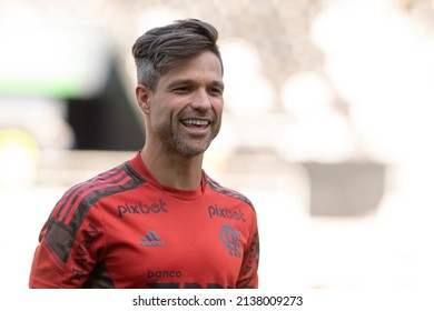 Rio, Brazil - February 27, 2022: Diego Player In Match Between Flamengo 2 Vs 2 Resende  By 9th Round Of Carioca Championship (Taca Guanabara) In Nilton Santos Stadium