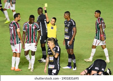 Rio, Brazil - January 24, 2021: Edina Alves Batista referee in match between Fluminense and Vasco by Brazilian Championship  in Sao Januario Stadium