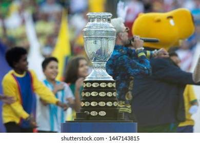 Rio, Brazil - July 7, 2019: Trophy During The Closing Ceremony Of The Copa America 2019 At The Maracana Stadium