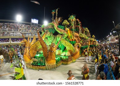 Rio, Brazil - March 02, 2019: Imperio Da Tijuca During The Carnival Samba School Carnival RJ.