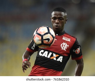  Rio, Brazil – November  23, 2017: Vinícius Junior  Player In Match Between Flamengo  And Junior De Barranquilla By The Sulamerica Cup In Maracana Stadium.