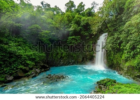 Rio Celeste Waterfall long exposure