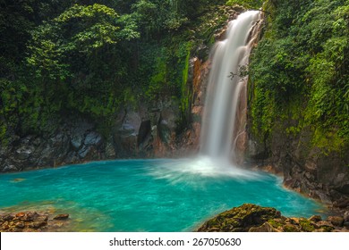 Rio Celeste Waterfall photographed in Costa Rica. - Shutterstock ID 267050630