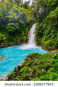 Rio Celeste Waterfall and pond in Tenorio Volcano National Park, Alajuela Province, Costa Rica - Shutterstock ID 2288377843