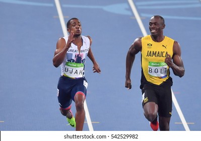 RIO DE JANEIRO, 15 August 2016: World number one 100 meter, from Jamaica, Usain Bolt, perform at the Olympic Summer Games in Rio De Janeiro, Brazil.

