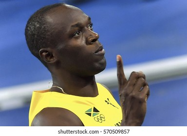 Rio De Janeiro, 15 August 2016: World number one 100 meter, from Jamaica, Usain Bolt, perform at the Olympic Summer Games in Rio De Janeiro, Brazil.
