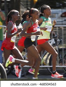 Rio De Janeiro August 14th, 2016  Kenyan's  Runner Jemima Sumgong Runs To Conquest The Gold Medal At The 2016 Olympic Game