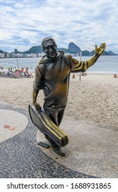 Rio De Janeiro, Brasil-  February 26, 2020: Sculpture Of Dorival Caymmi On Avenida Atlantica