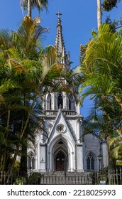 Petrópolis - Rio De Janeiro - Brasil - MAI 27 2022: Partial View Of The Cathedral Tower