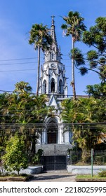 Petrópolis - Rio De Janeiro - Brasil - MAI 27 2022: Partial View Of The Cathedral Tower