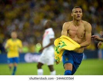 Rio De Janeiro- Brazil 07 July 2019 Final Of The Copa America, Brazil X Peru, At The Stadium Of Maracanã
Player Richarlison Celebrates Goal