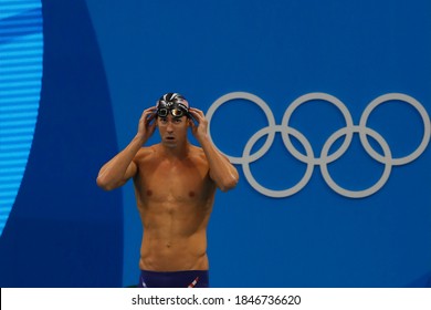 Rio De Janeiro, Brazil 08/09/2016: Michael Phelps Swims At Rio 2016 Olympic Games. USA American Champion, Record Swimmer Wins Gold Medal 200m Butterfly Swimming Competition At Aquatic Stadium