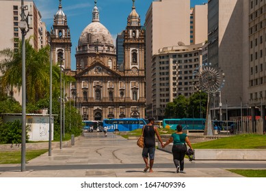 RIO DE JANEIRO, BRAZIL - APRIL 2019:Old Cathedral Of Rio De Janeiro