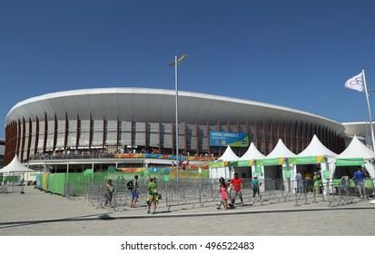 RIO DE JANEIRO, BRAZIL - AUGUST 13, 2016: Carioca Arena 3 At The Olympic Park In Rio De Janeiro. The Venue Hosted Taekwondo And Fencing At The 2016 Summer Olympics