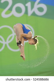 Rio De Janeiro, Brazil, August 10, 2016: 10m Platform Diving Women's At The Olympic Games Rio 2016, The Maria Lenk Aquatic Center, Rio De Janeiro, Brazil.