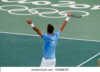 Rio De Janeiro, Brazil. August 13, 2016. TENNIS - MEN'S SINGLES SEMIFINAL MATCH Between DEL POTRO Juan Martin (ARG) And NADAL Rafael (3) (ESP) At The 2016 Summer Olympic Games In Rio De Janeiro. 