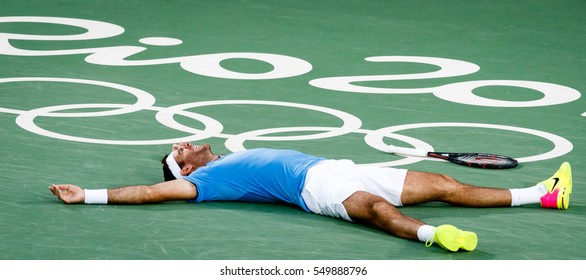 Rio De Janeiro, Brazil. August 13, 2016. TENNIS - MEN'S SINGLES SEMIFINAL MATCH Between DEL POTRO Juan Martin (ARG) And NADAL Rafael (3) (ESP) At The 2016 Summer Olympic Games In Rio De Janeiro. 