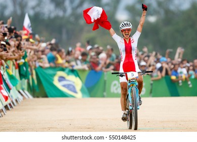 Rio de Janeiro, Brazil. August 18, 2016. CYCLING MOUNTAIN BIKE - WOMEN'S CROSS-COUNTRY at the 2016 Summer Olympic Games in Rio De Janeiro.  WLOSZCZOWSKA Maja (POL)