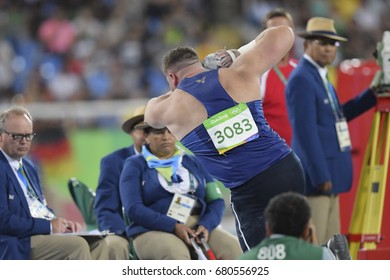 Rio De Janeiro, Brazil - August 18, 2016: Joe KOVACS (USA) During Men's Shot Put Final In The Rio 2016 Olympics Games