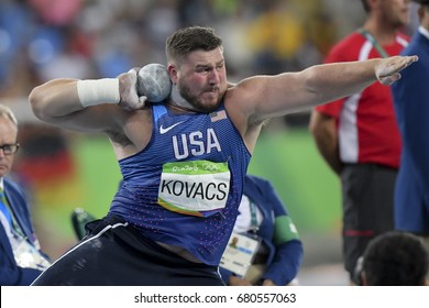 Rio De Janeiro, Brazil - August 18, 2016: Joe KOVACS (USA) During Men's Shot Put Final In The Rio 2016 Olympics Games