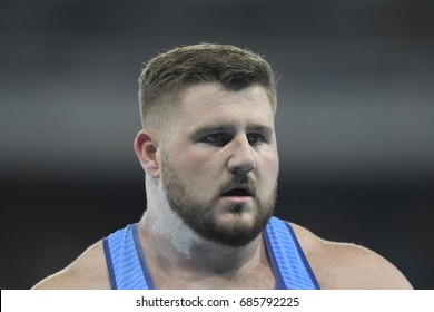 Rio De Janeiro, Brazil - August 18, 2016: Joe KOVACS (USA) During Men's Shot Put Final In The Rio 2016 Olympics Games