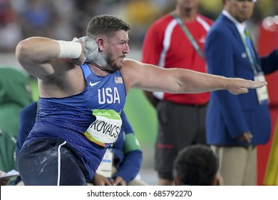 Rio De Janeiro, Brazil - August 18, 2016: Joe KOVACS (USA) During Men's Shot Put Final In The Rio 2016 Olympics Games