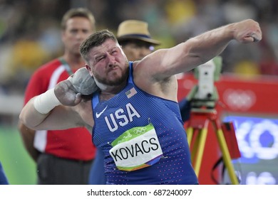 Rio De Janeiro, Brazil - August 18, 2016: Joe KOVACS (USA) During Men's Shot Put Final In The Rio 2016 Olympics Games