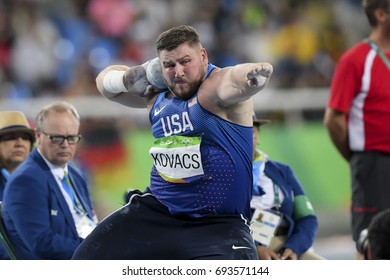 Rio De Janeiro, Brazil - August 18, 2016: Joe KOVACS (USA) During Men's Shot Put Final In The Rio 2016 Olympics Games