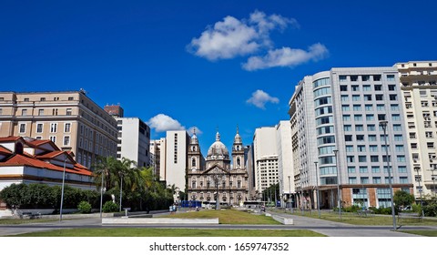 RIO DE JANEIRO, BRAZIL - DECEMBER 30, 2019: Candelaria Church (Igreja De Nossa Senhora Da Candelária).                               