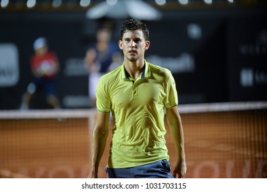 Rio De Janeiro, Brazil - February 22, 2018: Dominic Thiem (AUT) During Rio Open 2018 Held At The Jockey Club Brasileiro.