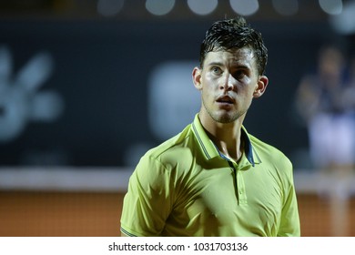 Rio De Janeiro, Brazil - February 22, 2018: Dominic Thiem (AUT) During Rio Open 2018 Held At The Jockey Club Brasileiro.