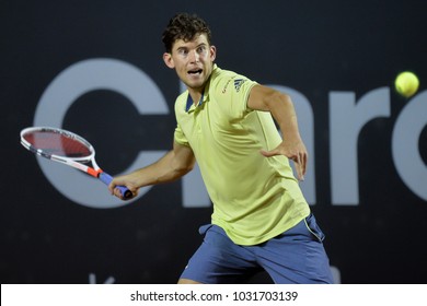 Rio De Janeiro, Brazil - February 22, 2018: Dominic Thiem (AUT) During Rio Open 2018 Held At The Jockey Club Brasileiro.