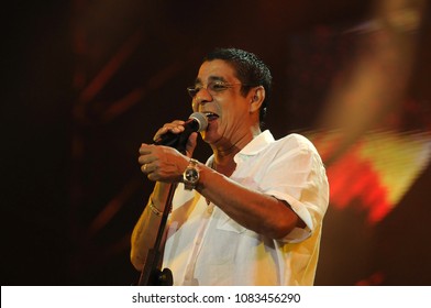 Rio De Janeiro, Brazil, February 28, 2015.
Singer Zeca Pagodinho During Show At Quinta Da Boa Vista In The City Of Rio De Janeiro