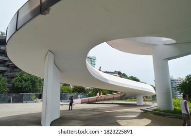 Niterói/ Rio De Janeiro/ Brazil - 
February 17, 2013 : Ramp Of Oscar Niemeyer's Contemporary Art Museum In Niterói, RJ