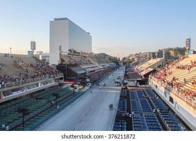 RIO DE JANEIRO, BRAZIL, FEBRUARY 8, 2016: View Of Apoteose Square At Sambodromo, Rio De Janeiro.