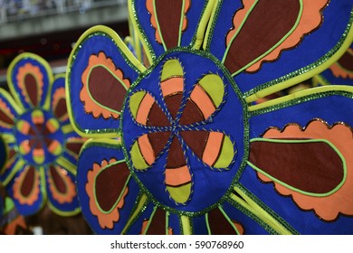 RIO DE JANEIRO, Brazil - February 25, 2017: Samba School Parade Estácio De Sá During The 2017 Carnival In Rio De Janeiro At Sambodromo (Marques De Sapucai).