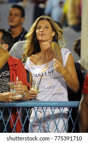 RIO DE JANEIRO, BRAZIL - FEBRUARY 15, 2015: Parades Of The Schools Of Samba, Grande Rio In The Sambodrome Of Rio De Janeiro
The Super Model Gisele Bündchen Dancing During The Parade
