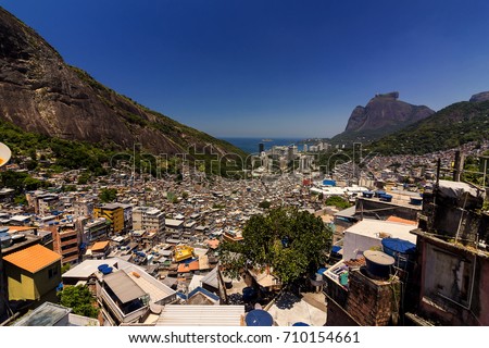 Rio de Janeiro, Brazil. February 2017. View of Rocinha favela