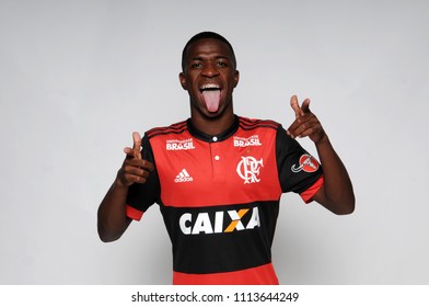 Rio De Janeiro, Brazil, January 30, 2018
Flamengo Player Vinícius Júnior During A Half Day Before The Press Conference At The Flamengo Club In The City Of Rio De Janeiro.