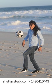 Rio De Janeiro - Brazil, January 10, 2018, Brazilian Soccer Team Player Marta Vieira Da Silva, At The Beach Of Barra Da Tijuca In Rio De Janeiro